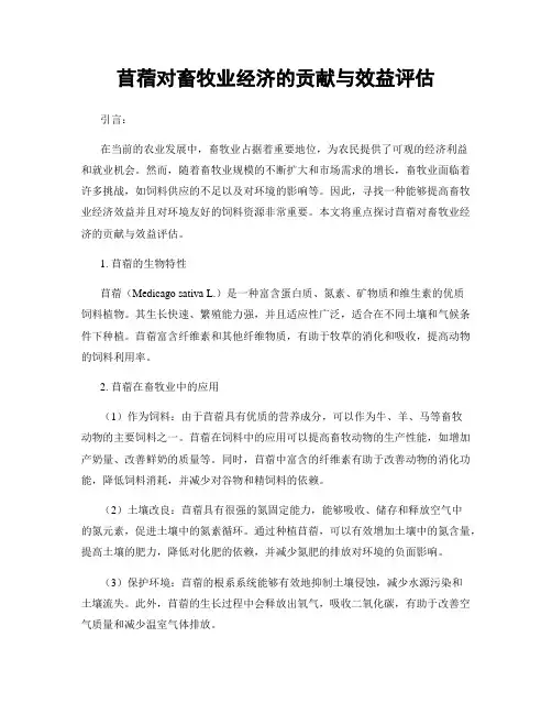 苜蓿对畜牧业经济的贡献与效益评估