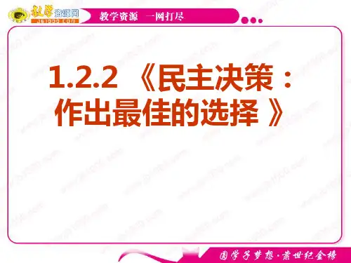 政治：122 《民主决策：作出最佳的选择 》课件(新人教必修2)