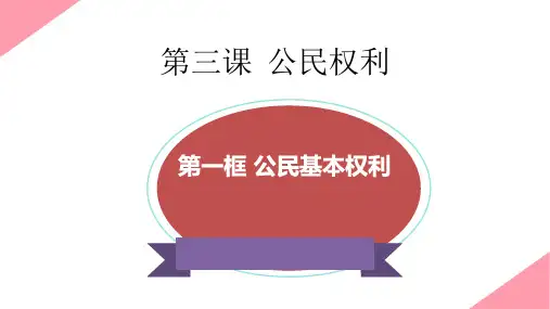 部编版八下《道德与法治》3.1公民基本权利复习课课件(共15张ppt)