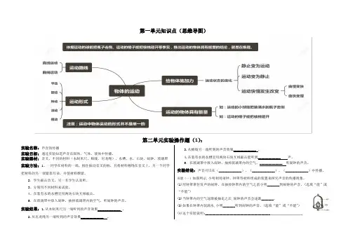 青岛版(2017年秋)四年级下册科学知识点思维导图版