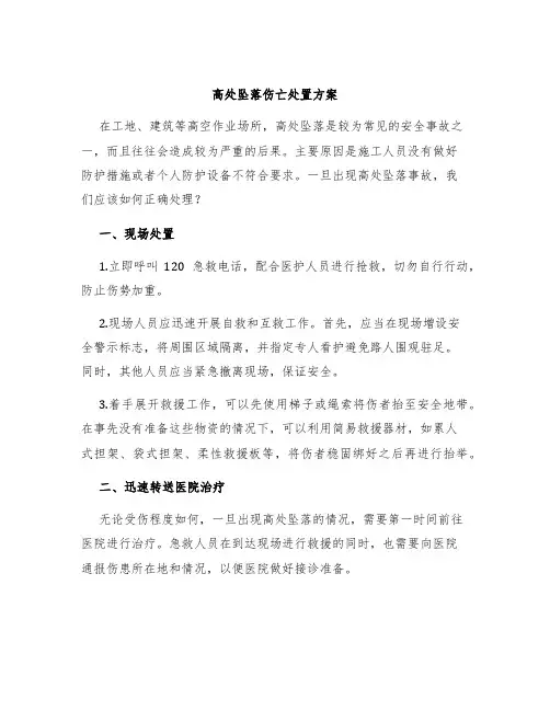 高处坠落伤亡处置方案