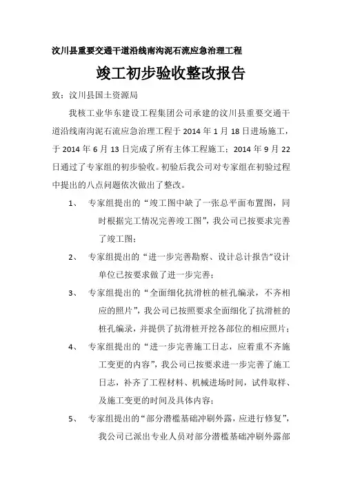 初验整改报告