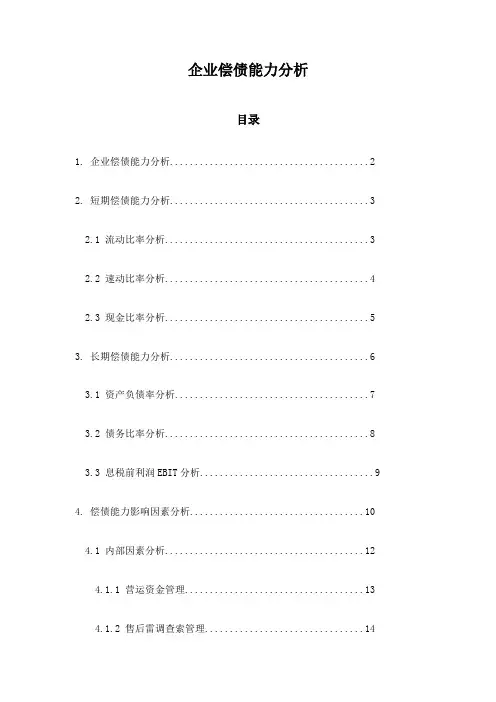 企业偿债能力分析