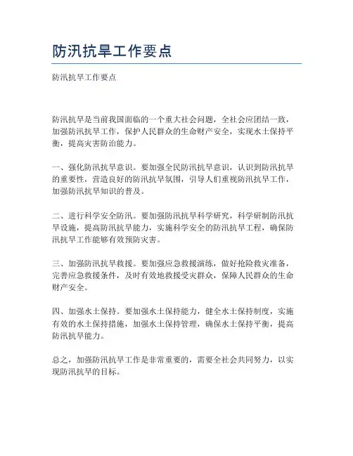 防汛抗旱工作要点