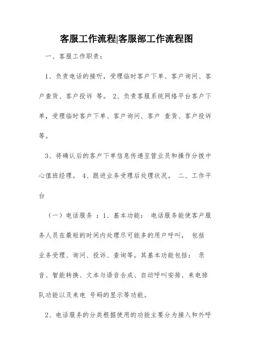 客服工作流程-客服部工作流程图