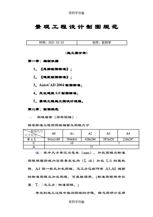 景观施工图绘图规范之欧阳学创编