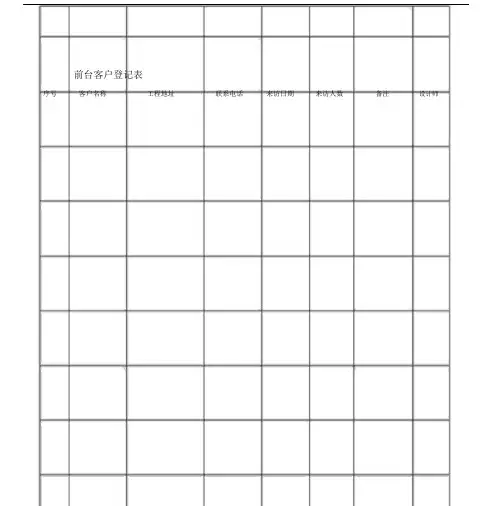 家装公司各种常用表格学习资料.docx