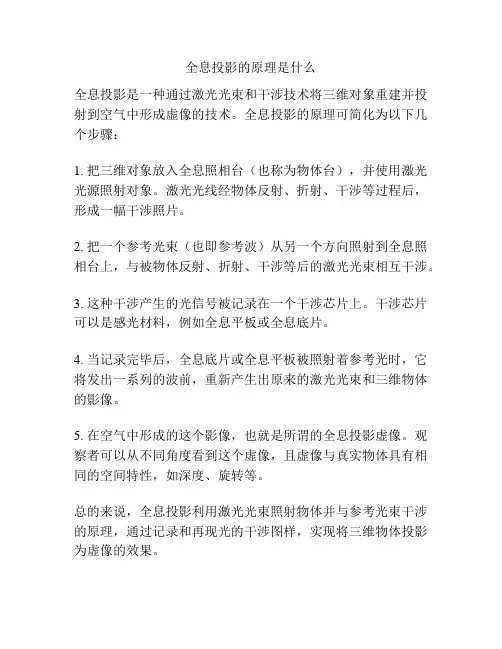 全息投影的原理是什么