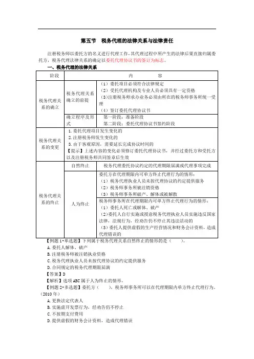 注税考试税务代理实务讲义