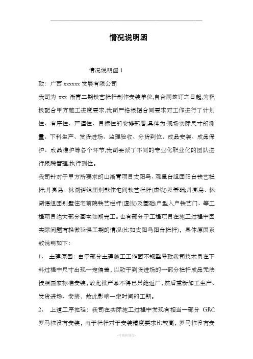 情况说明书函