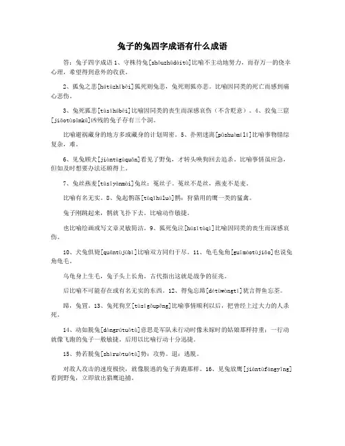 兔子的兔四字成语有什么成语