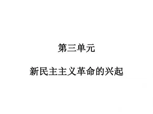 新民主主义革命的兴起