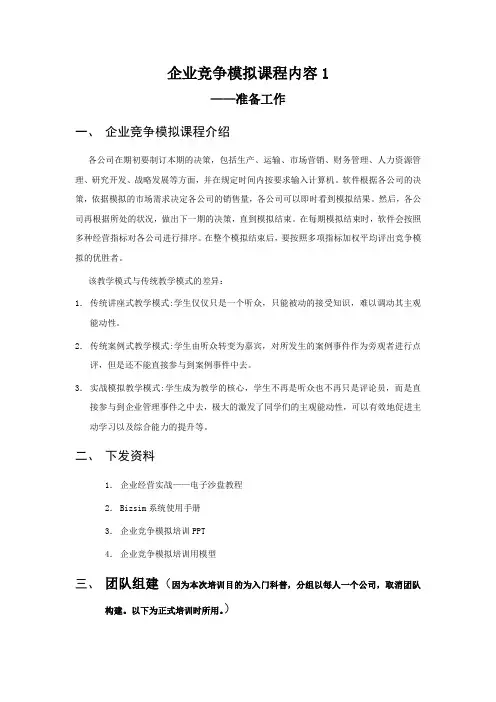 企业竞争模拟讲义已标注重点