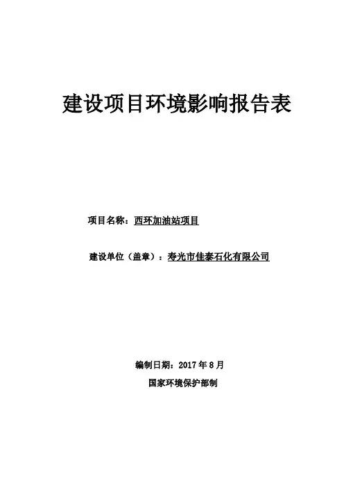加油站项目环评报告表