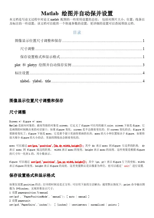 Matlab  绘图并自动保存论文格式