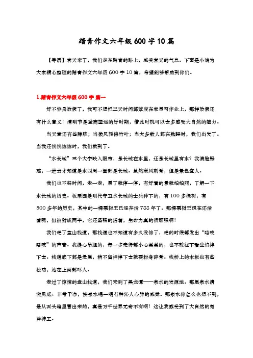 踏青作文六年级600字10篇