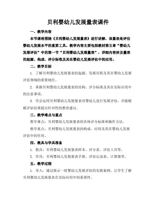 贝利婴幼儿发展量表课件