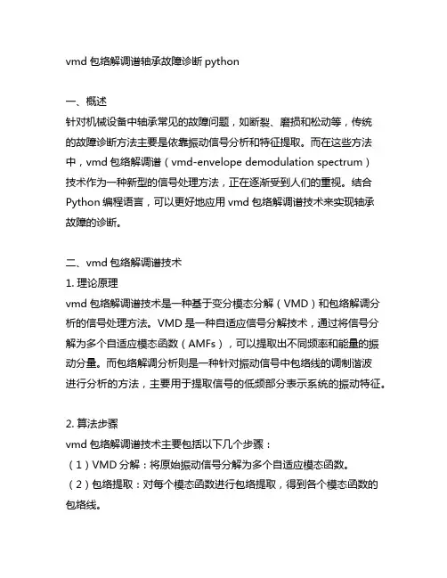 vmd包络解调谱轴承故障诊断python