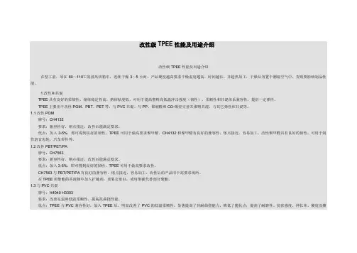 改性级TPEE性能及用途介绍