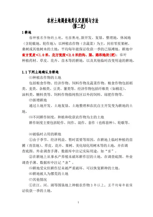 第二次农村土地调查地类认定原则与方法分析