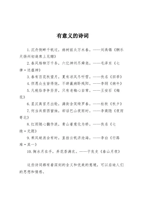 有意义的诗词