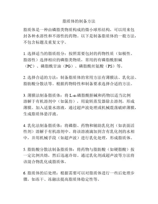 脂质体的制备方法