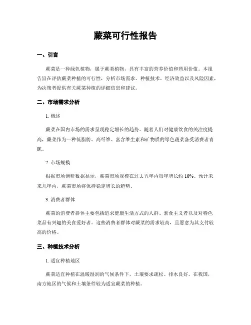蕨菜可行性报告