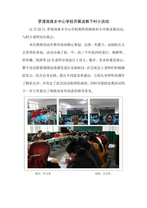 罗渡苗族乡中心学校开展送教下村小活动