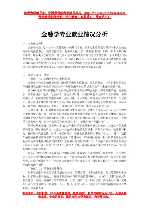 金融学专业就业情况分析