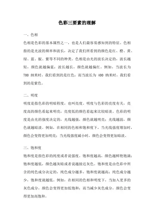 色彩三要素的理解