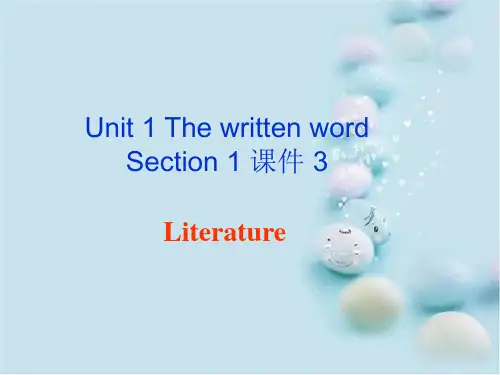 牛津译林版高中英语模块8 Unit 1 The written word Section 1 课件 