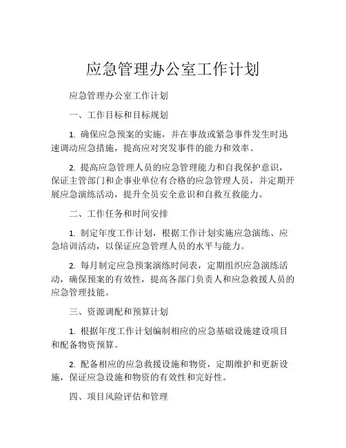 应急管理办公室工作计划