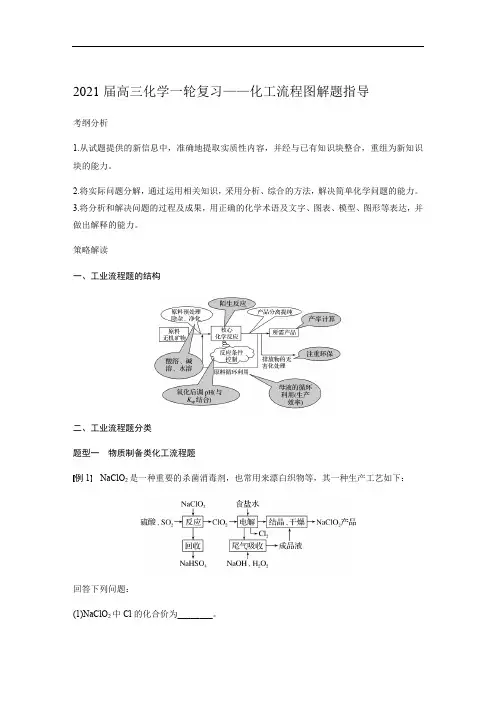 化工流程图解题指导 练习 2021届高三化学一轮复习重点专题