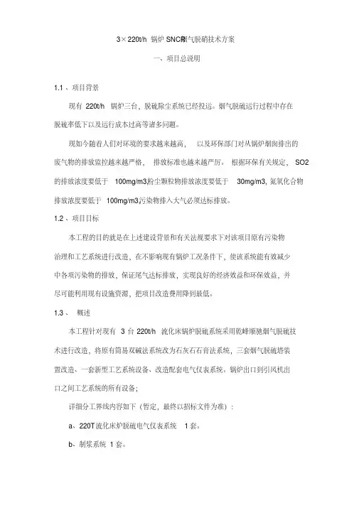 锅炉SNCR烟气脱硝技术方案