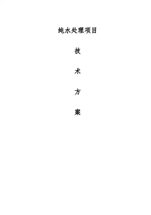 双级RO反渗透纯水处理方案