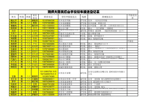 八年级1班校车接送名单汇总