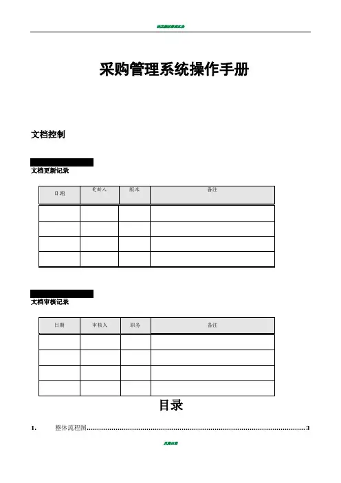 采购管理系统操作手册操作手册