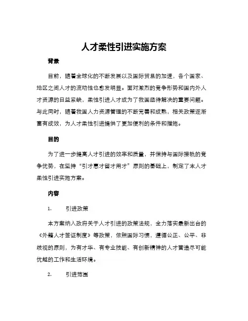 人才柔性引进实施方案