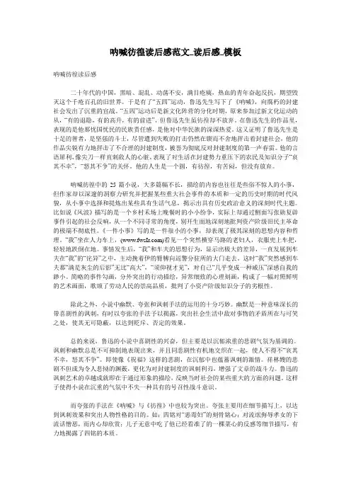 呐喊彷徨读后感范文_读后感_模板