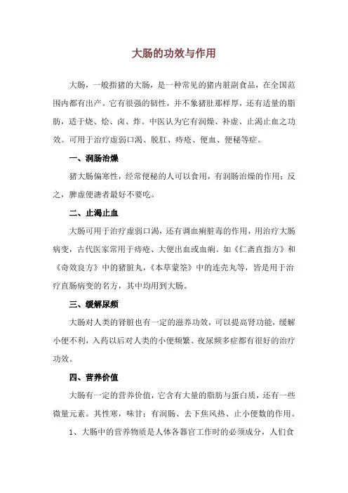 大肠的功效与作用