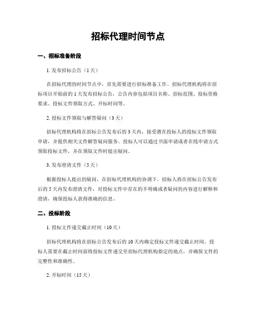 招标代理时间节点