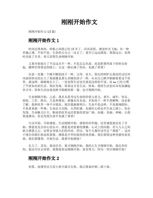 刚刚开始作文