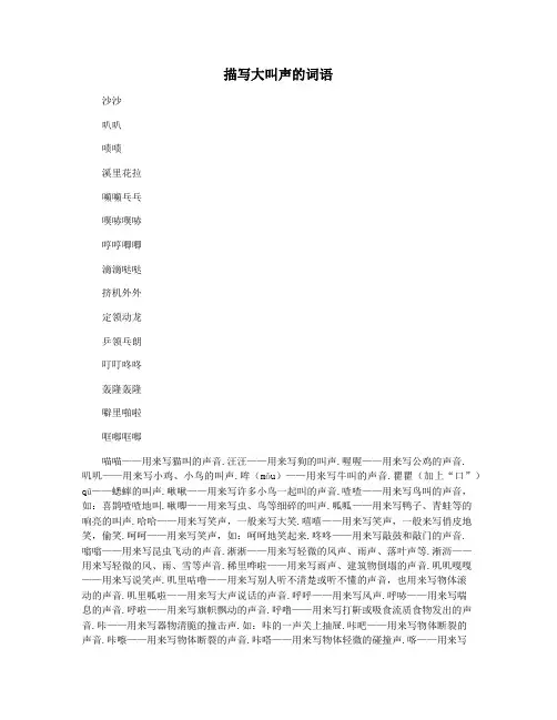 描写大叫声的词语