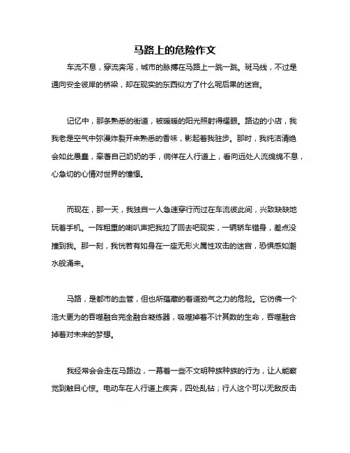 马路上的危险作文