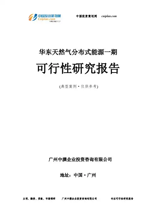 天然气分布式能源一期可行性研究报告-广州中撰咨询