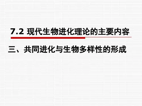 人教版高中生物必修二教学课件：7.2 现代生物进化理论的主要内容 (共24张PPT)