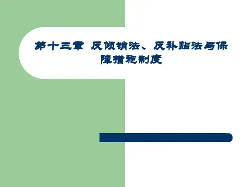 第十三章 反倾销法、反补贴法与保障措施制度