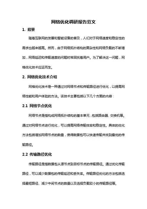 网格优化调研报告范文