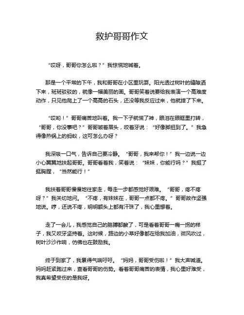 救护哥哥作文