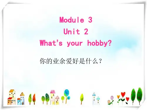 外研版英语六年级上册M3U2 What's your hobby？-课件